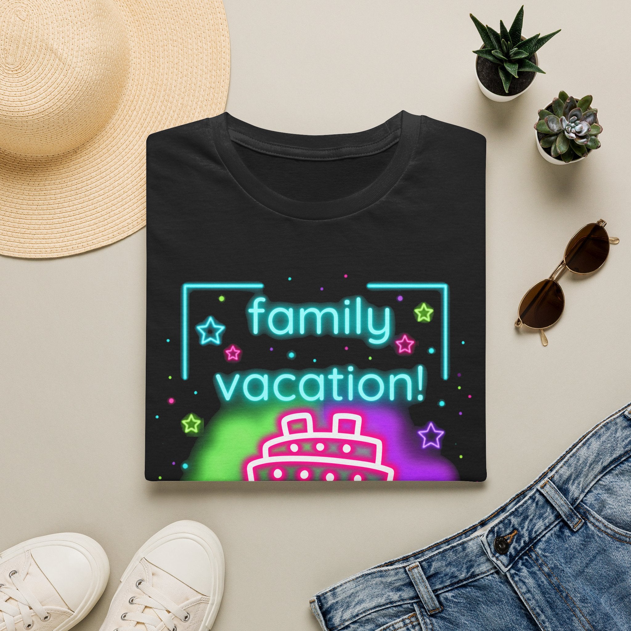 Family Vacation 2026 T-Shirt — Neon Cruise Graphic