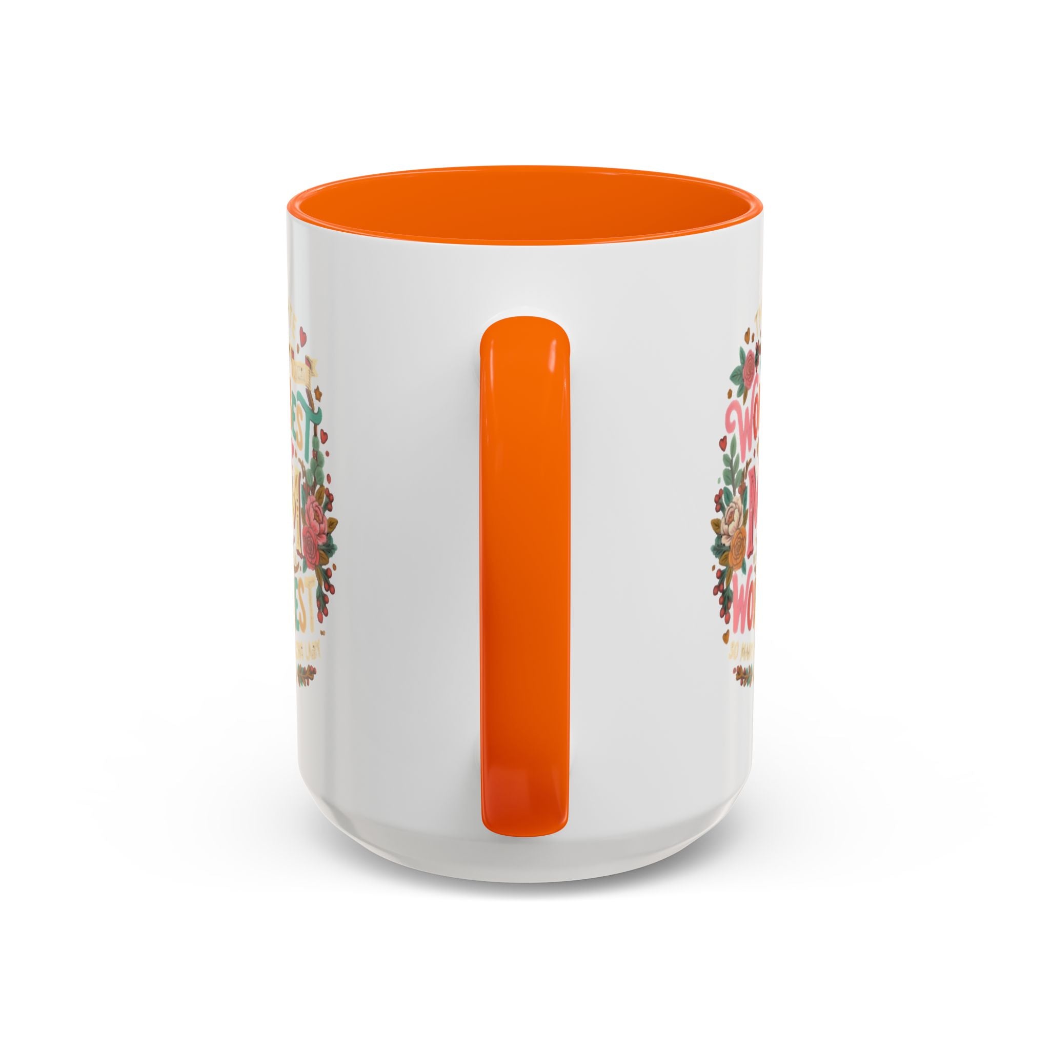 World's Best Mom Accent Coffee Mug — Floral Mother's Day 11/15oz