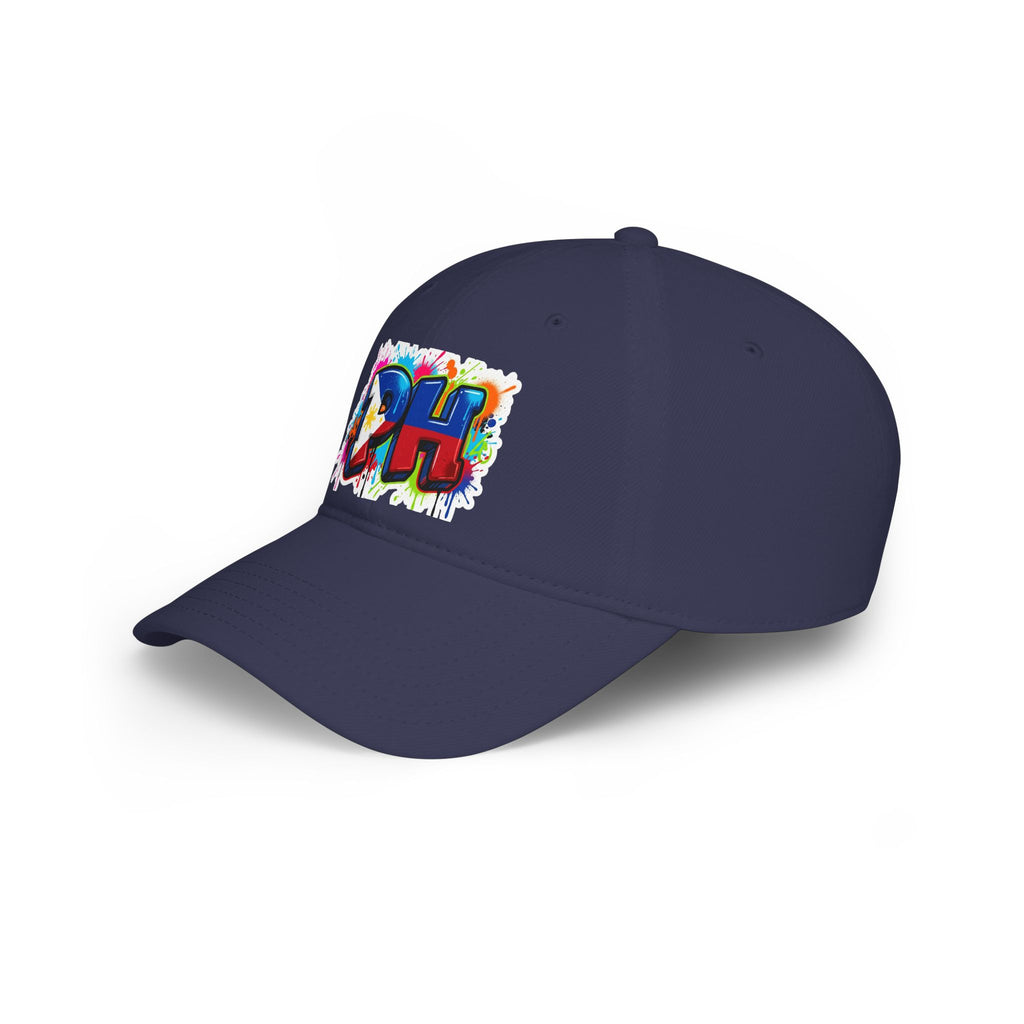 PH Graffiti Baseball Cap — Colorful Filipino Pride Low Profile Ha