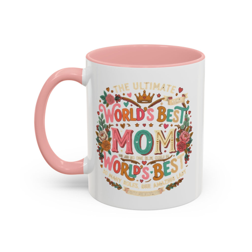 World's Best Mom Accent Coffee Mug — Floral Mother's Day 11/15oz