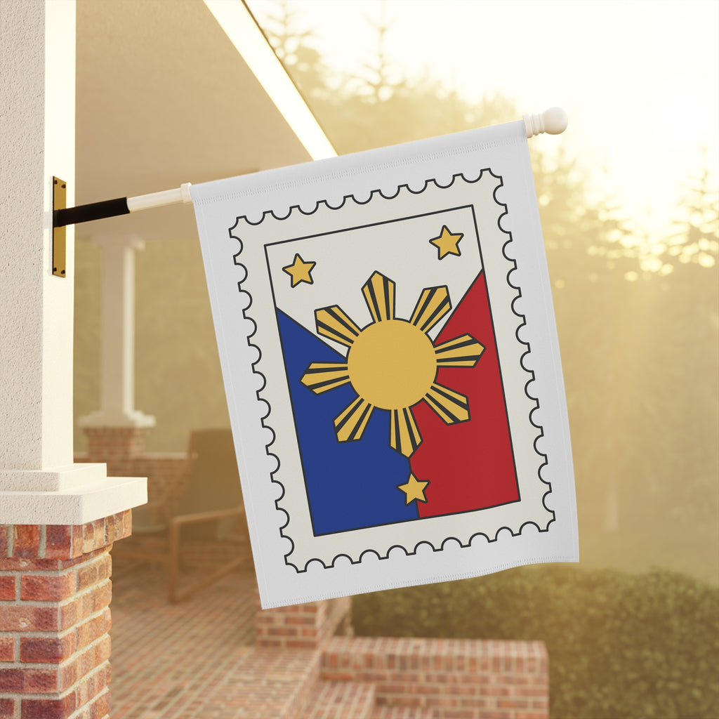 Philippine Sun Stamp Garden Flag — Patriotic House Banner for Outdoor Decor