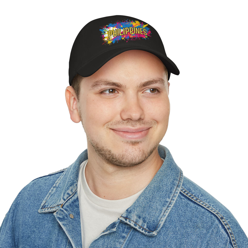Philippines Paint Splash Baseball Cap — Colorful Filipino Pride Hat