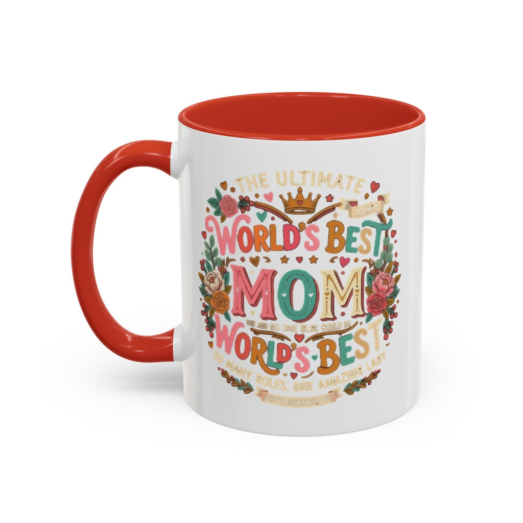 World's Best Mom Accent Coffee Mug — Floral Mother's Day 11/15oz