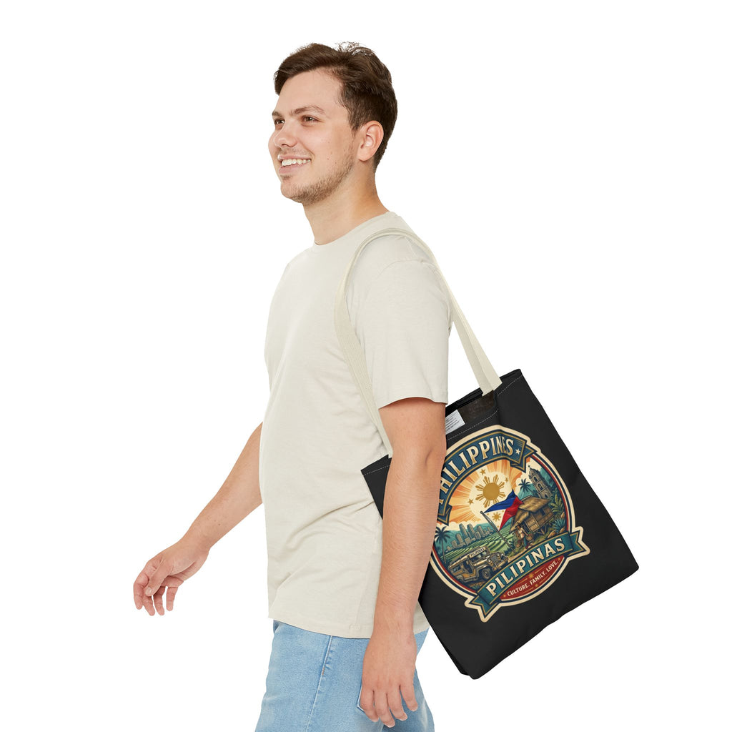 Philippines Vintage Travel Tote Bag — Pilipinas Flag & Island Scene