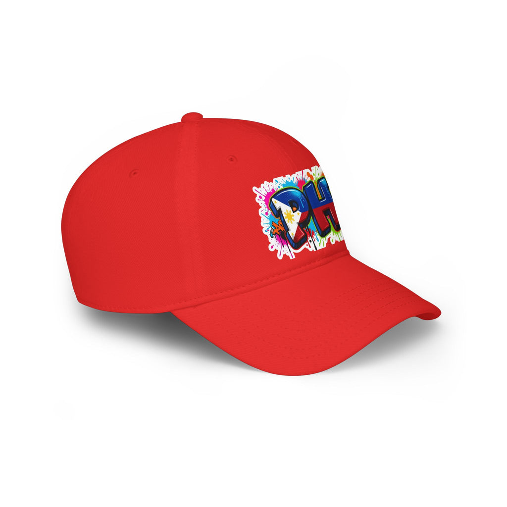 PH Graffiti Baseball Cap — Colorful Filipino Pride Low Profile Ha