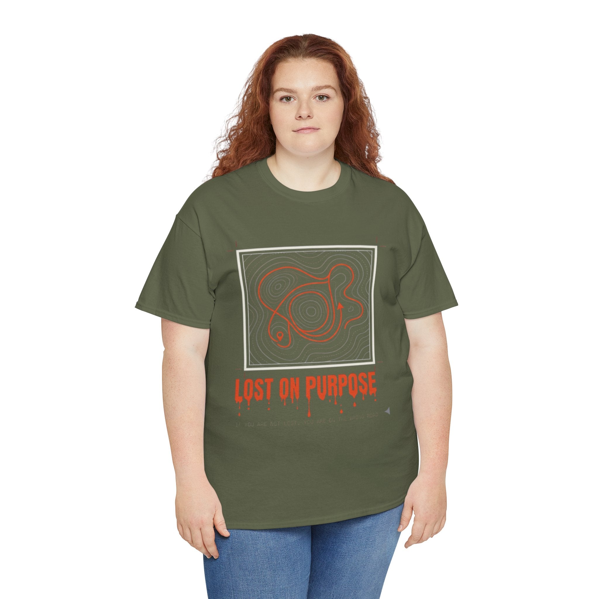 Lost On Purpose T-Shirt - Casual Detour-— Abstract Line Art Graphic Tee