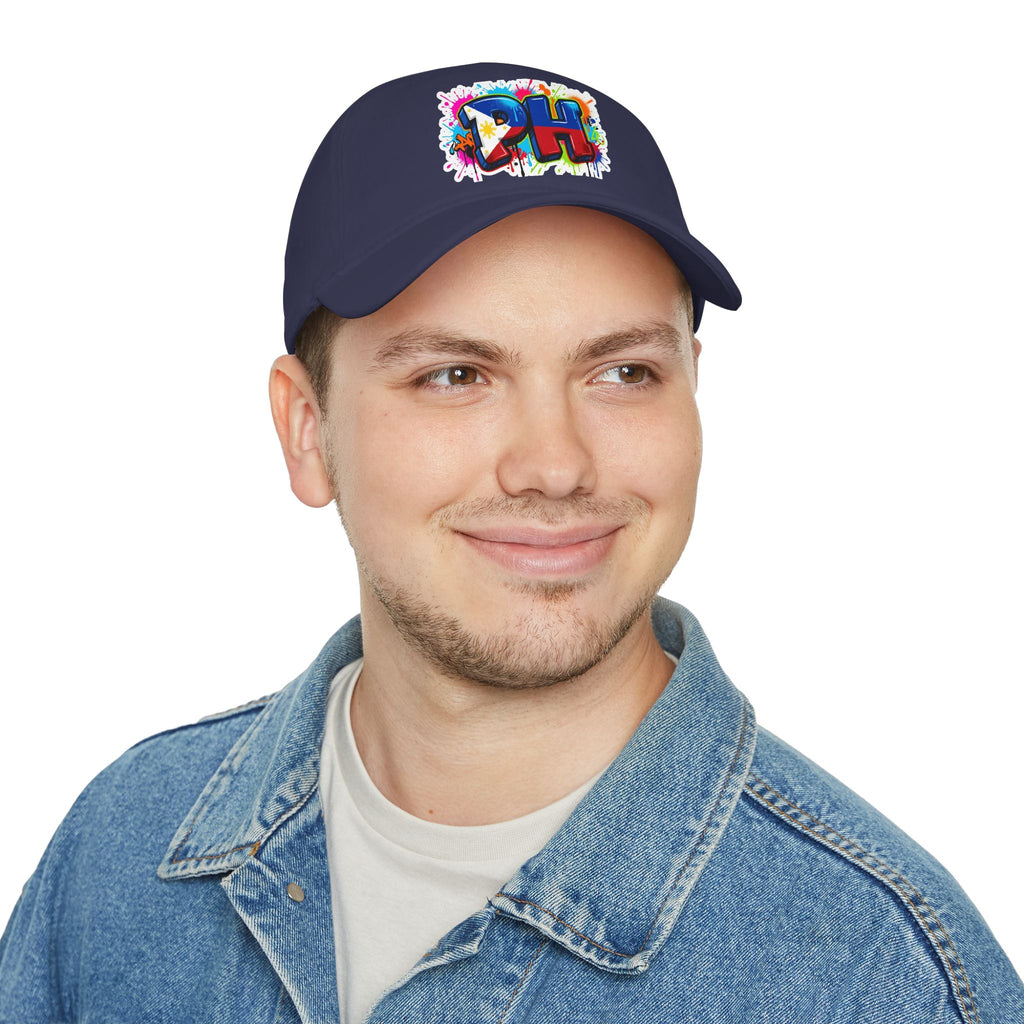 PH Graffiti Baseball Cap — Colorful Filipino Pride Low Profile Ha