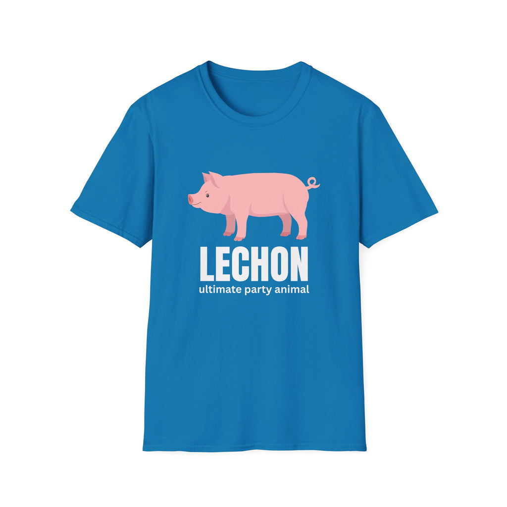 Lechon Pig T-Shirt — “Lechon: ultimate party animal” Funny Filipino Roast Pork Tee