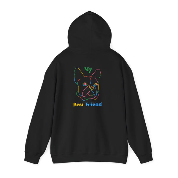 Hoodie - "My Best Friend" Rainbow Outline French Bulldog hoodie