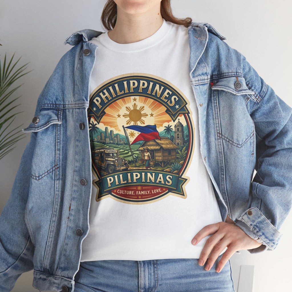 Philippines Vintage Badge T-Shirt – Filipino Pride Travel Tee