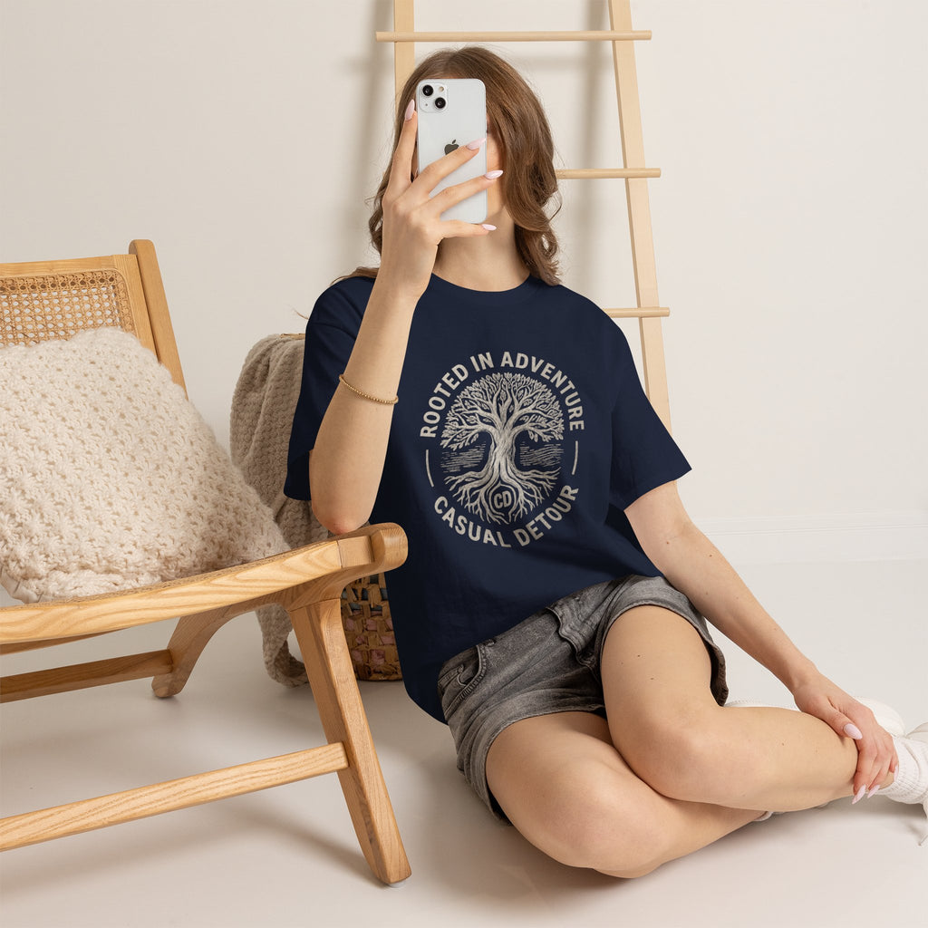 Adventure Tree T‑Shirt — "Rooted in Adventure, Casual Detour" Outdoor Graphic Tee