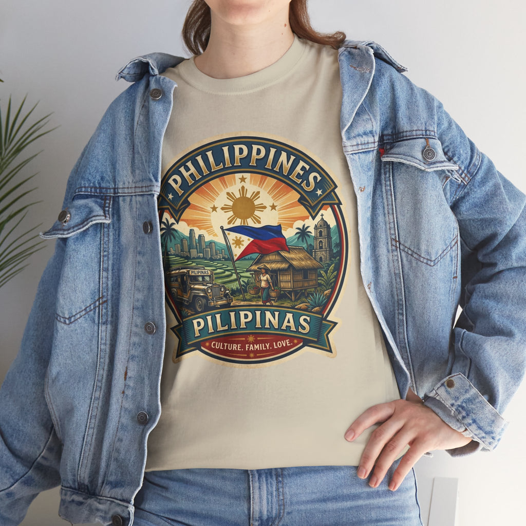 Philippines Vintage Badge T-Shirt – Filipino Pride Travel Tee