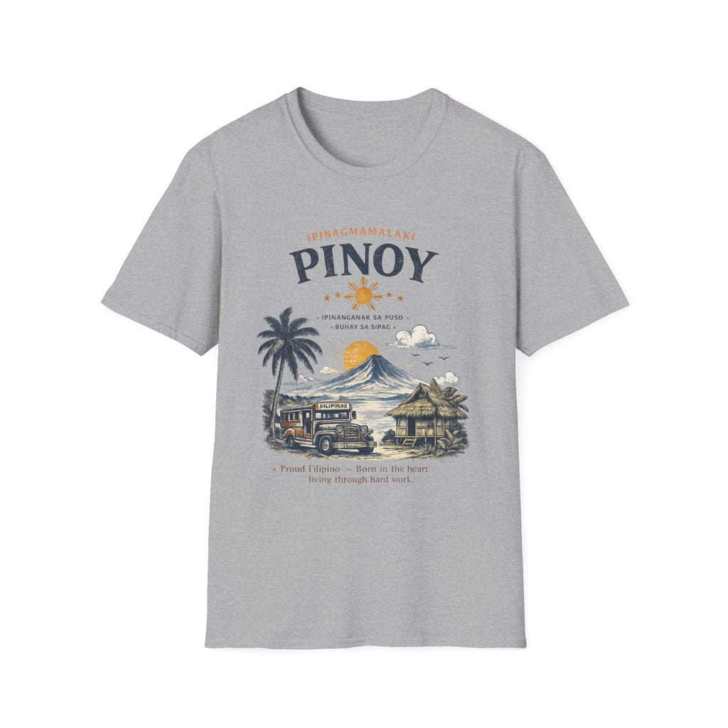 Pinoy Philippines T-Shirt – Vintage Mayon Volcano & Beach Travel Tee