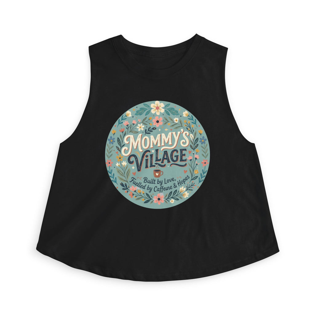Mommy's Village Floral Crop Top — Mom Gift Mother's Day Shirt