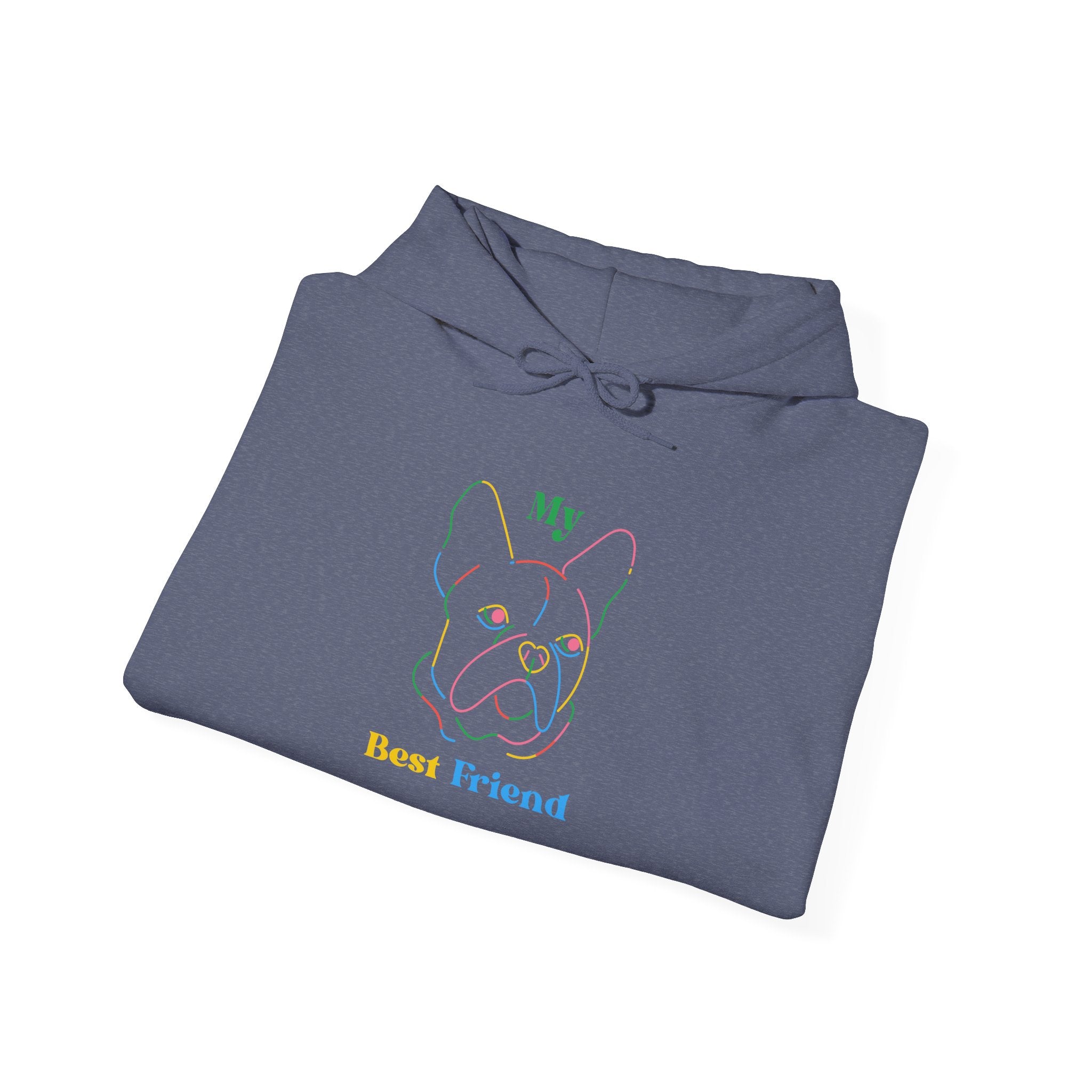 Hoodie - "My Best Friend" Rainbow Outline French Bulldog Pullover