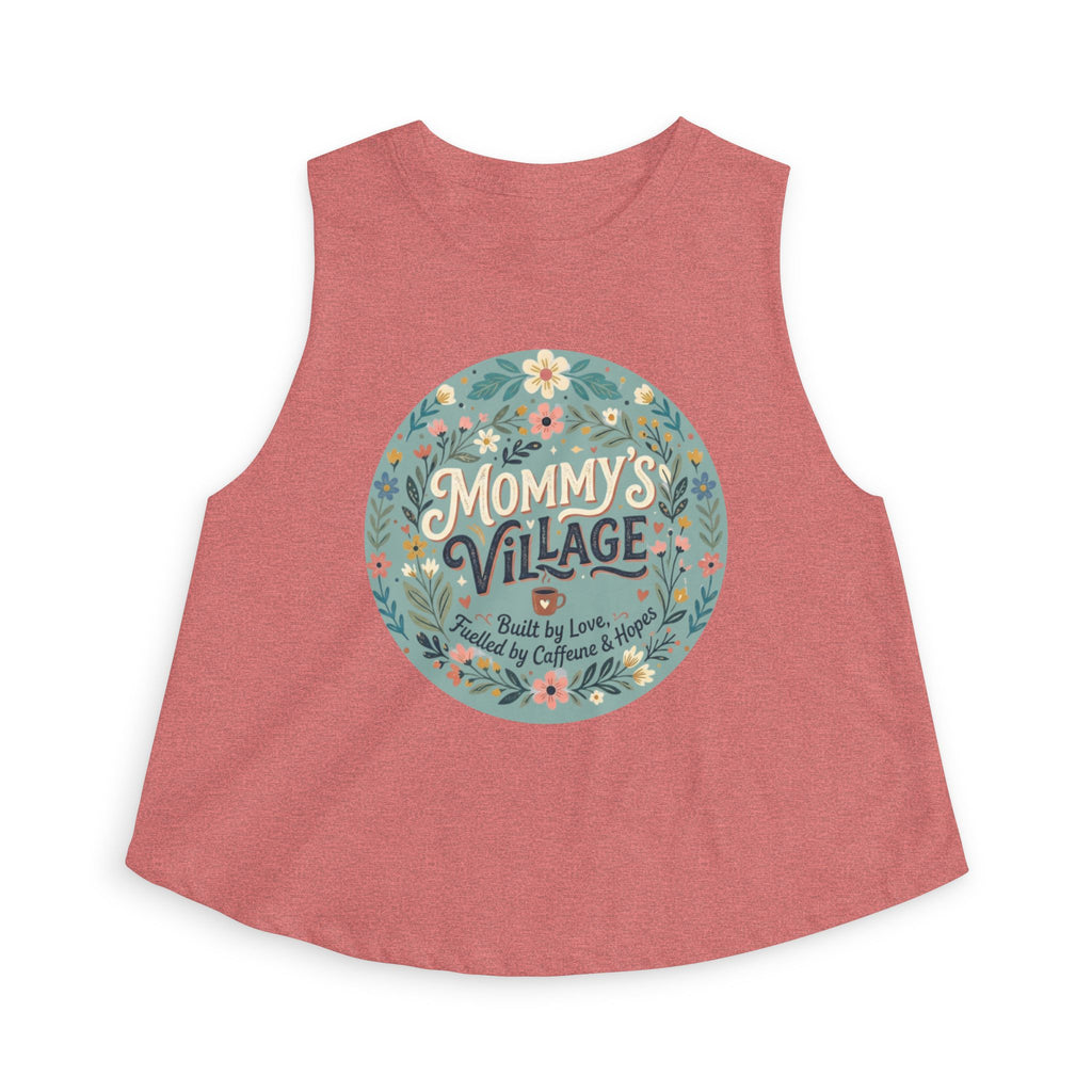 Mommy's Village Floral Crop Top — Mom Gift Mother's Day Shirt