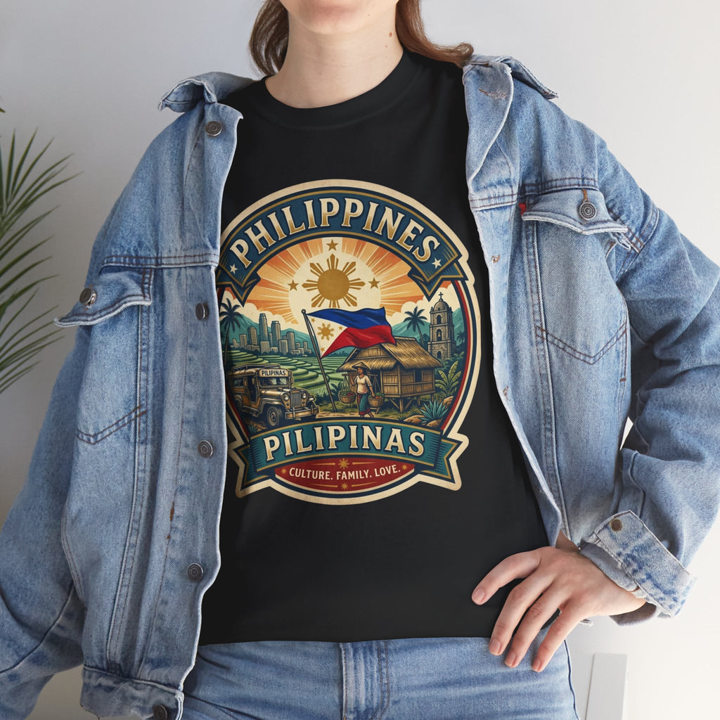 Philippines Vintage Badge T-Shirt – Filipino Pride Travel Tee