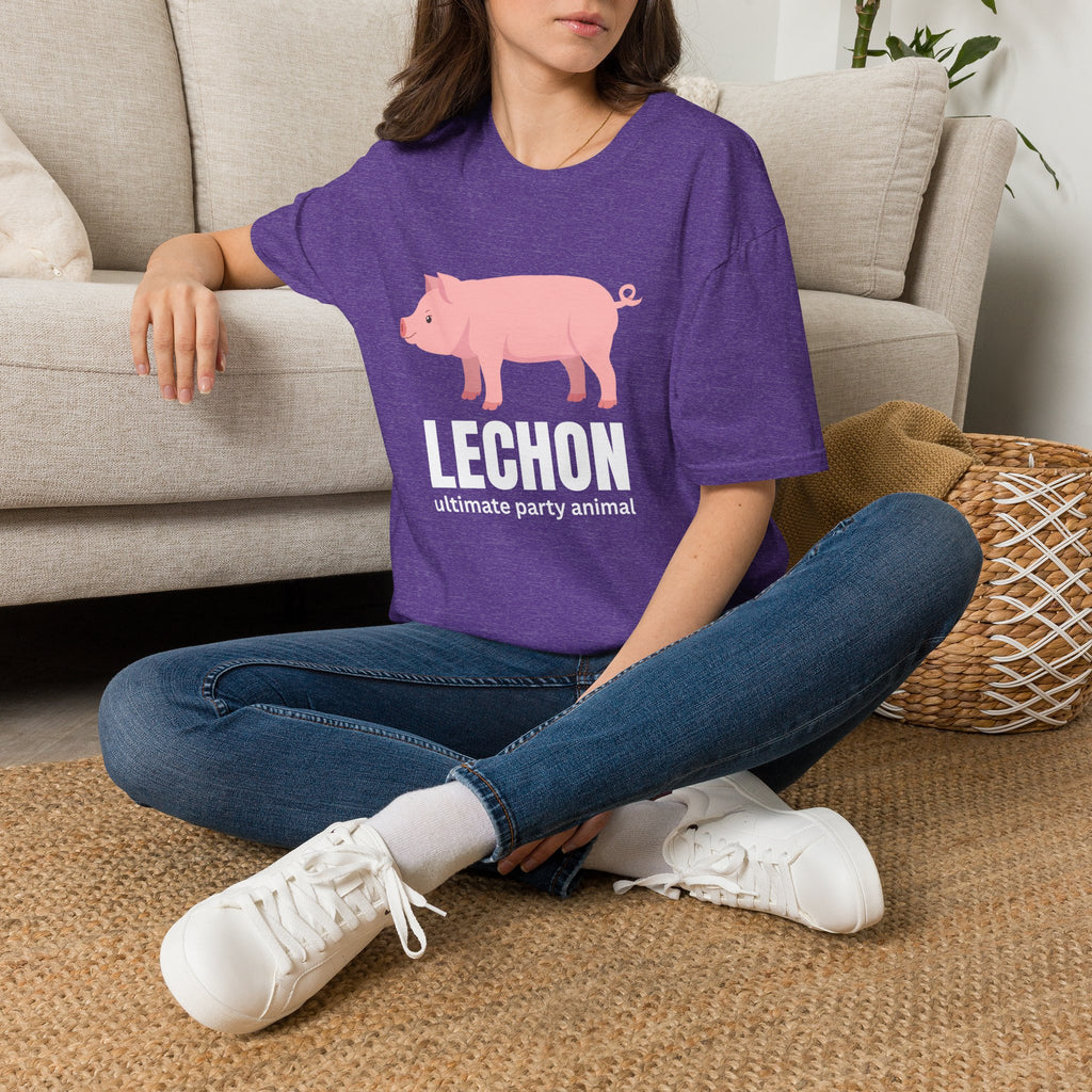 Lechon Pig T-Shirt — “Lechon: ultimate party animal” Funny Filipino Roast Pork Tee