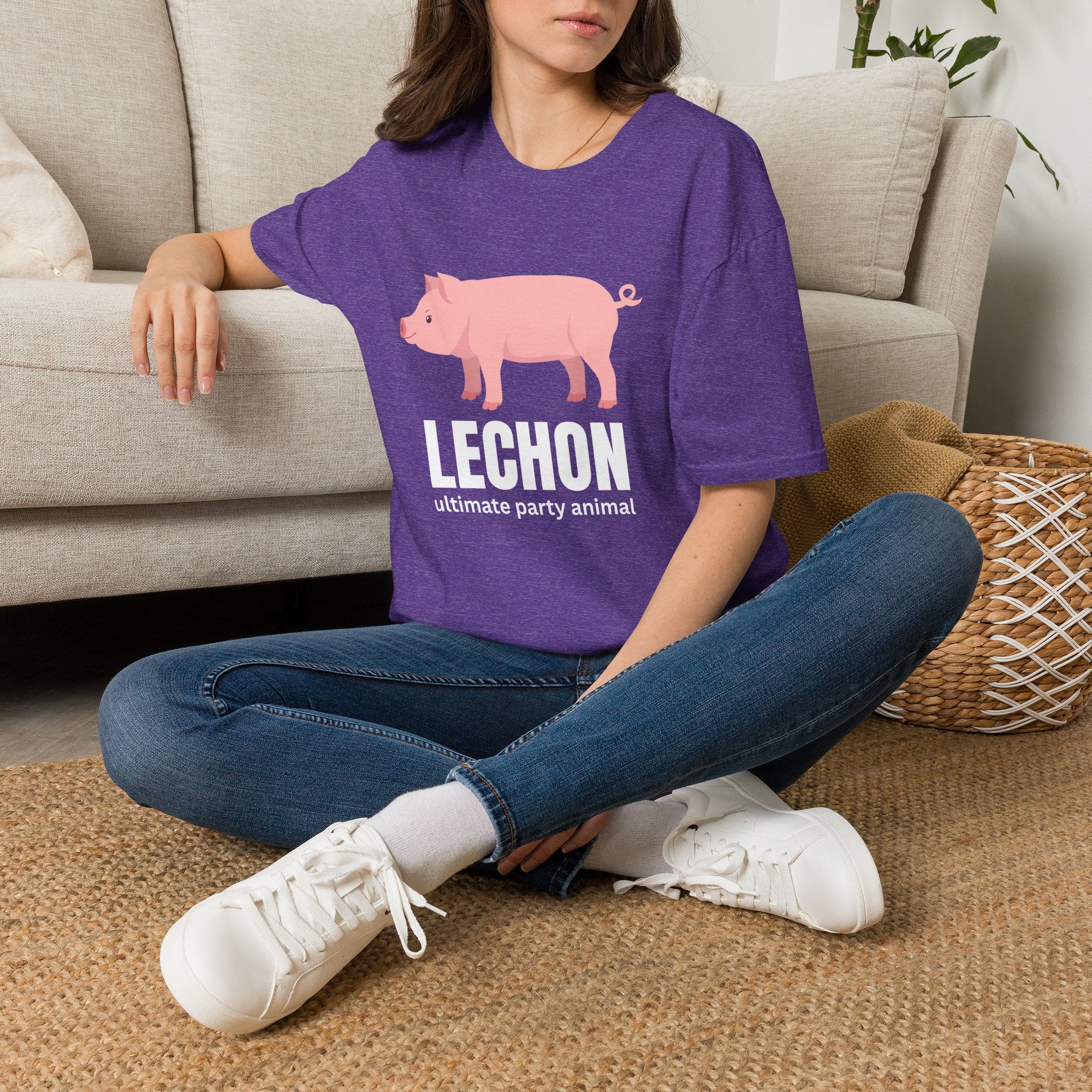 Lechon Pig T-Shirt — “Lechon: ultimate party animal” Funny Filipino Roast Pork Tee