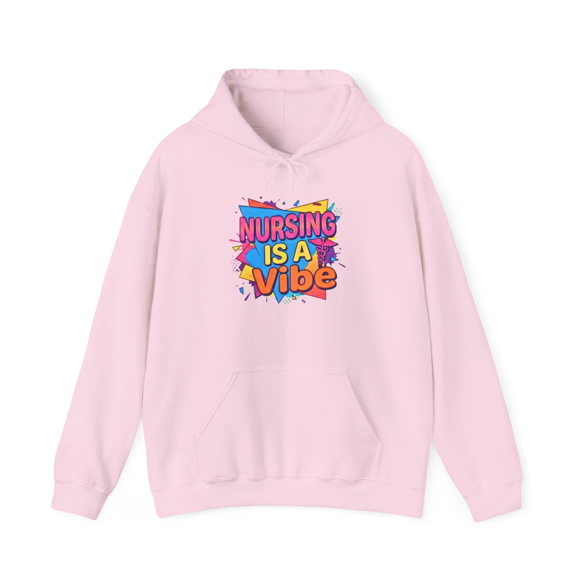 Nursing Is A Vibe Hoodie — Colorful Retro Nurse Appreciation Pullover