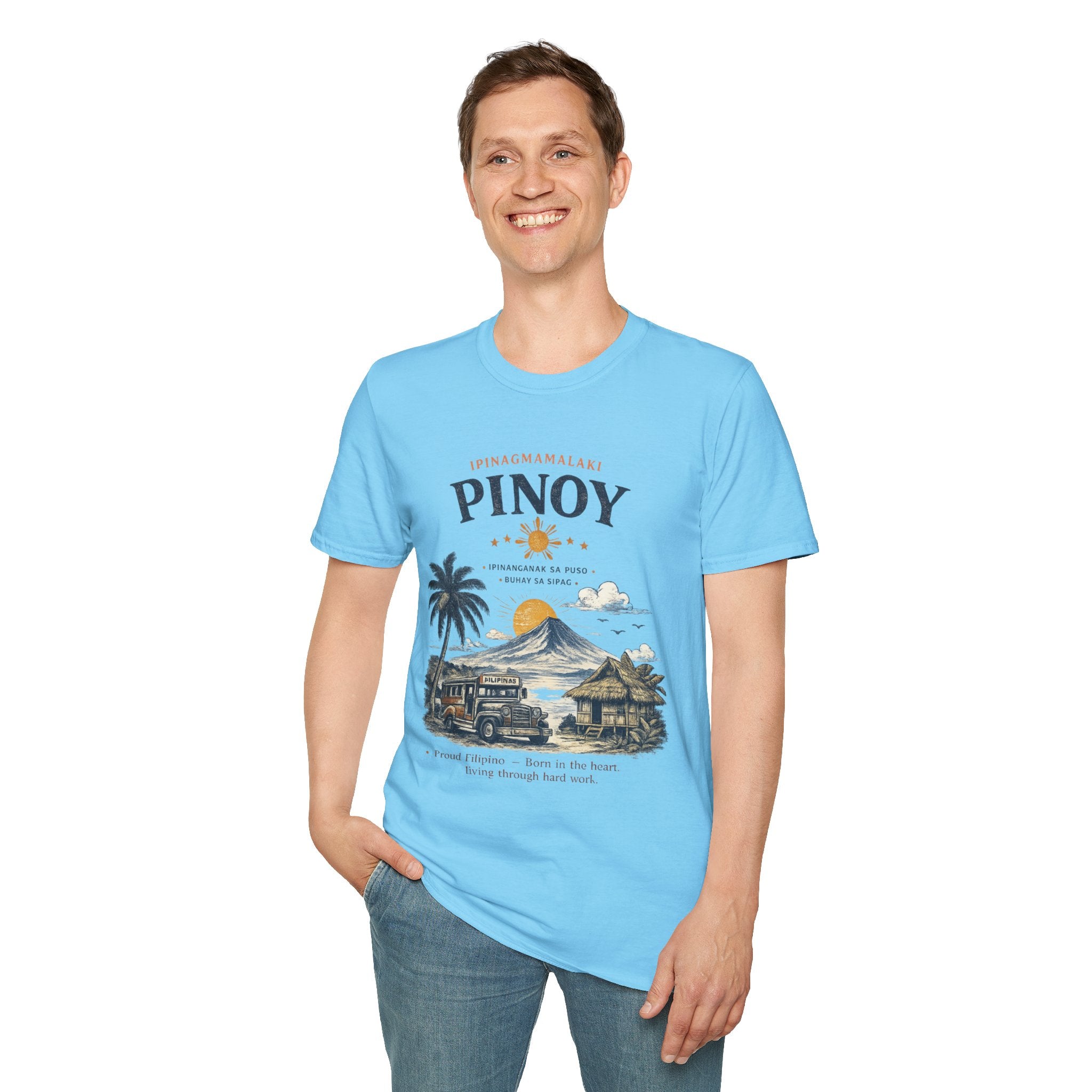 Pinoy Philippines T-Shirt – Vintage Mayon Volcano & Beach Travel Tee