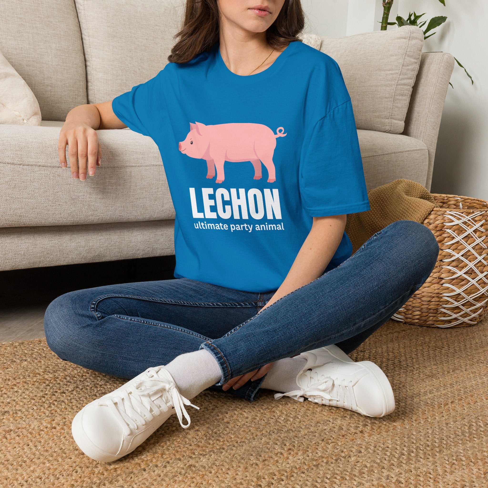 Lechon Pig T-Shirt — “Lechon: ultimate party animal” Funny Filipino Roast Pork Tee