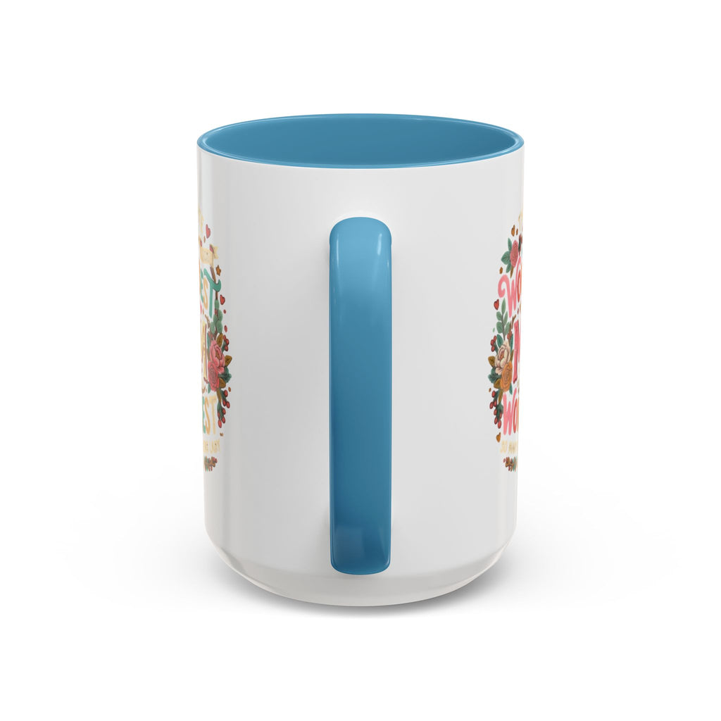 World's Best Mom Accent Coffee Mug — Floral Mother's Day 11/15oz