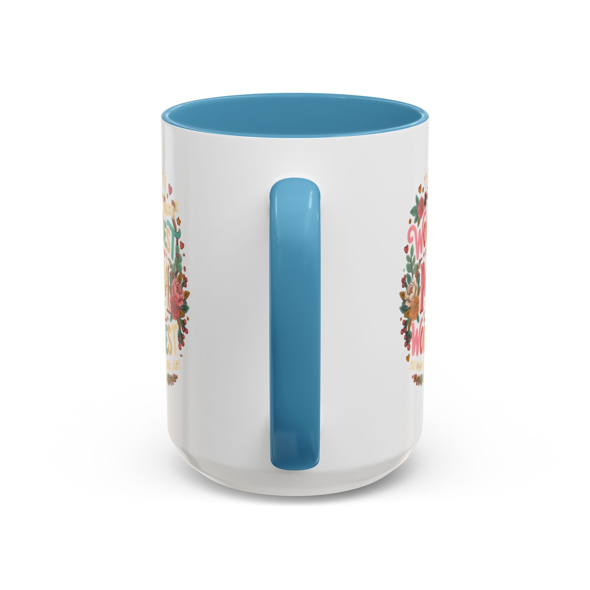 World's Best Mom Accent Coffee Mug — Floral Mother's Day 11/15oz