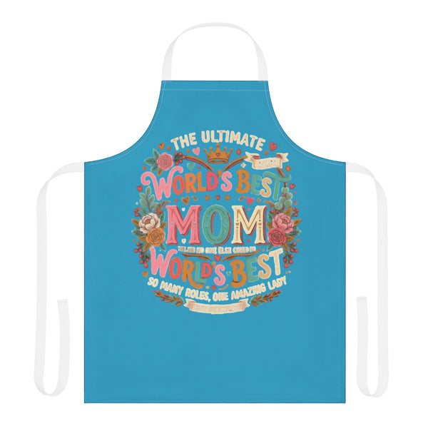 World's Best Mom Apron — Floral ‘The Ultimate’ Gift for Mother's Day & Cooking