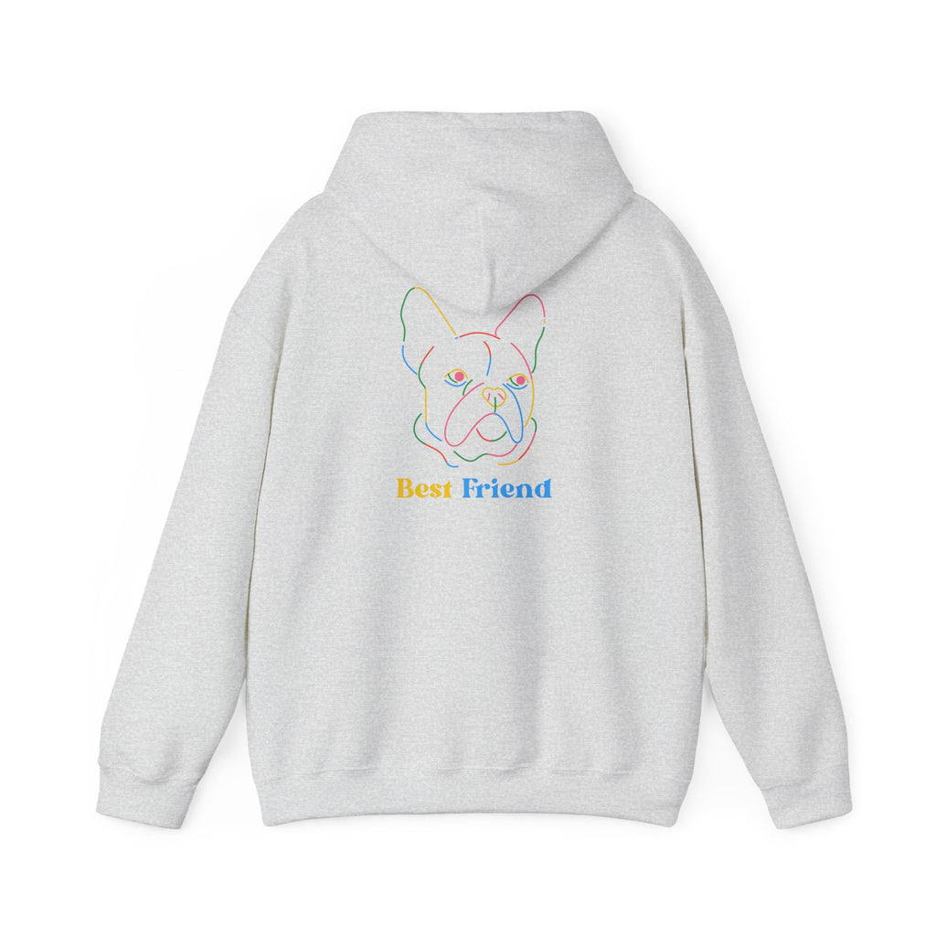 Hoodie - "My Best Friend" Rainbow Outline French Bulldog Pullover
