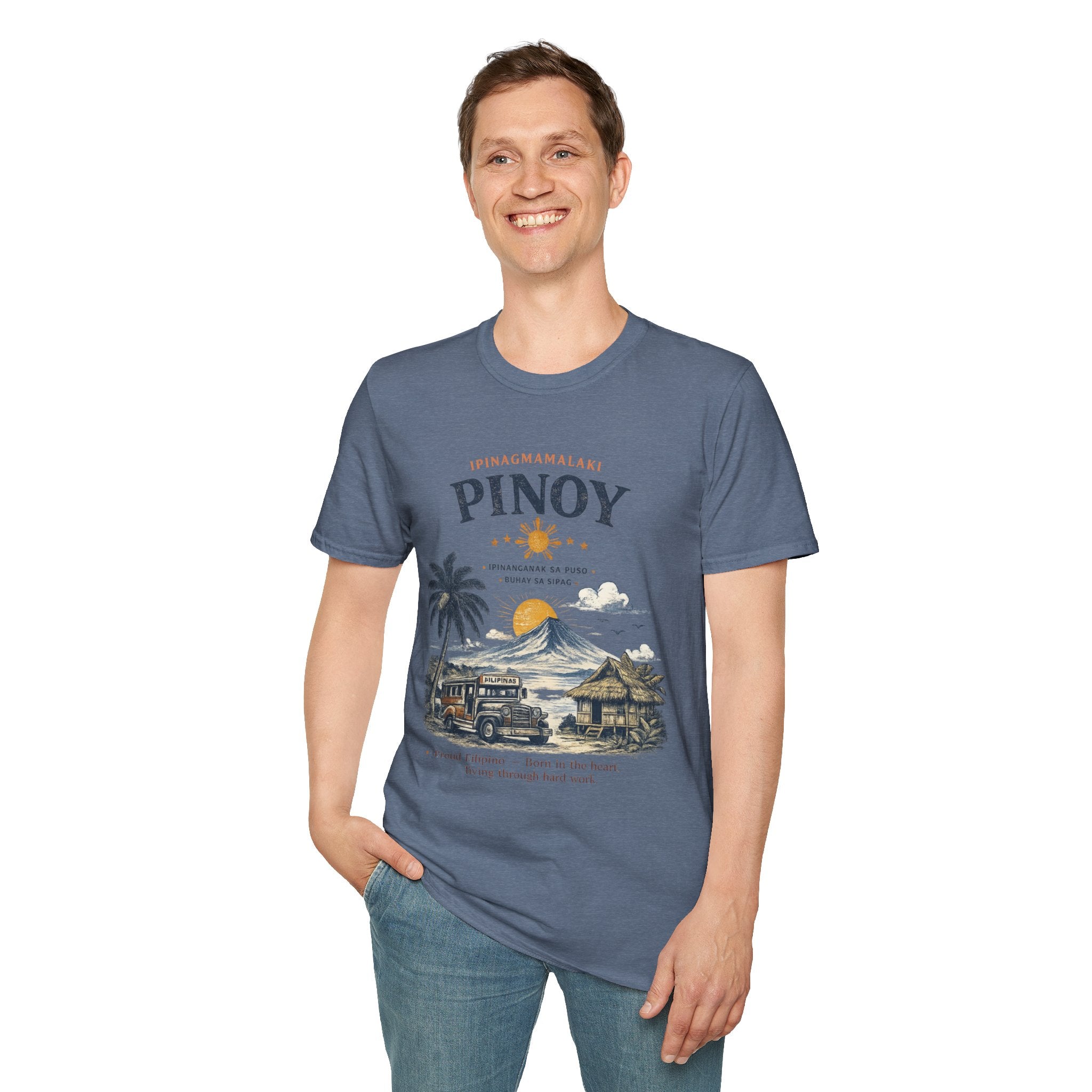 Pinoy Philippines T-Shirt – Vintage Mayon Volcano & Beach Travel Tee