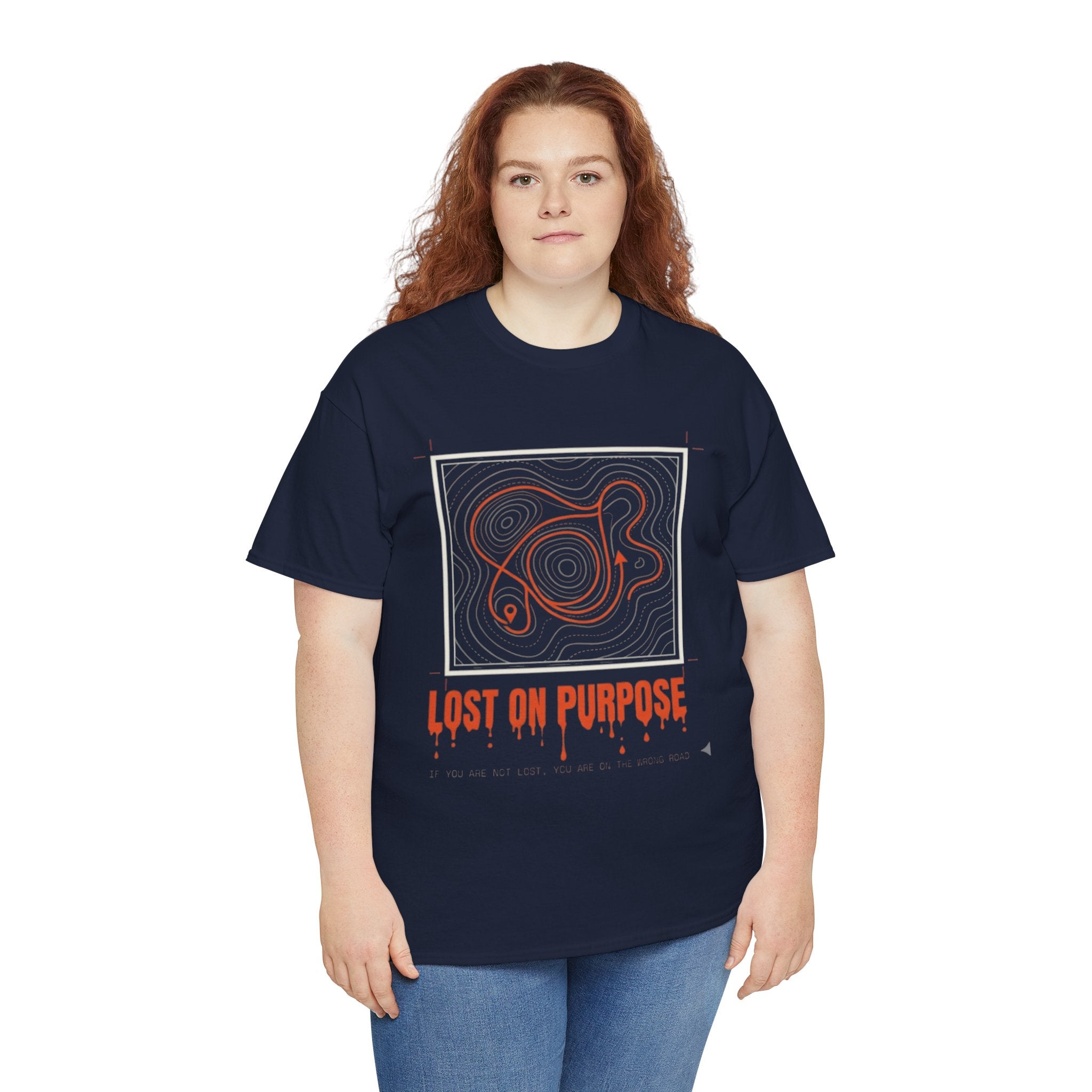 Lost On Purpose T-Shirt - Casual Detour-— Abstract Line Art Graphic Tee