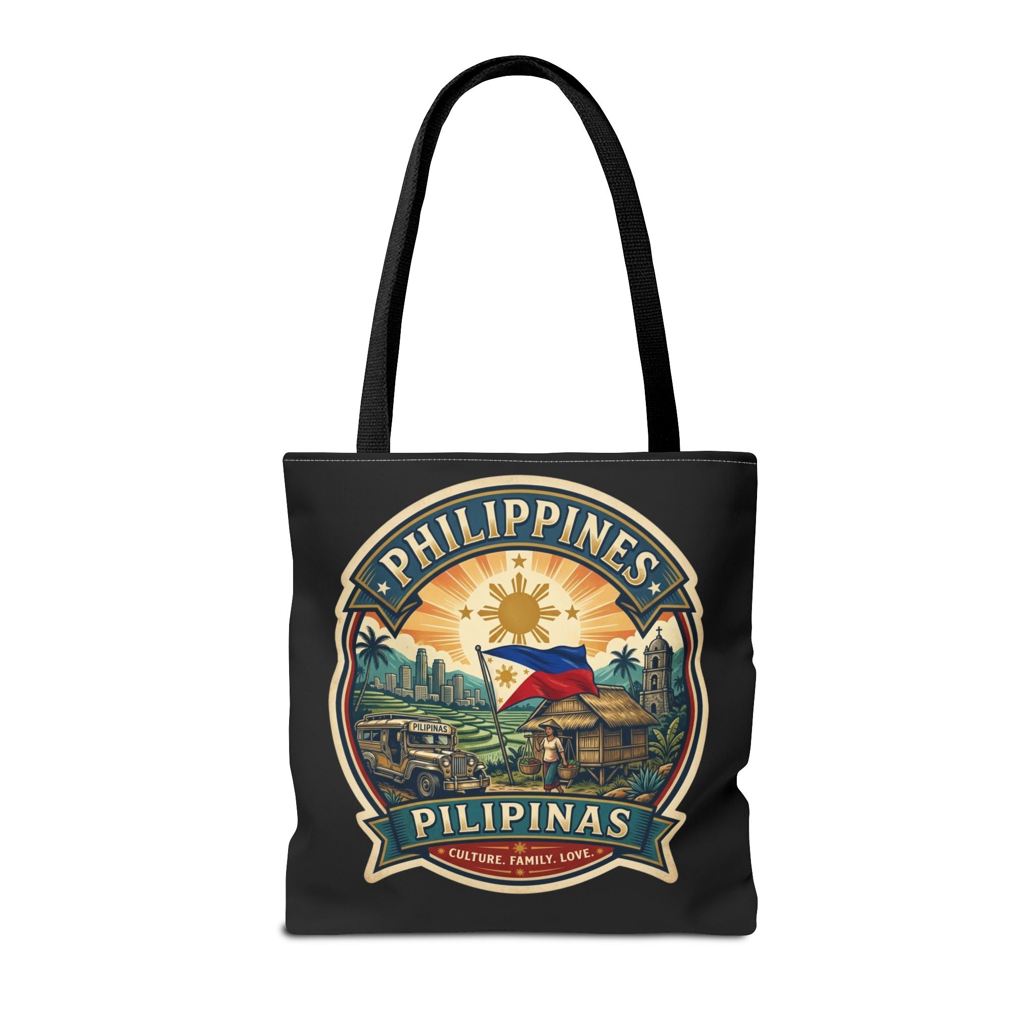 Philippines Vintage Travel Tote Bag — Pilipinas Flag & Island Scene