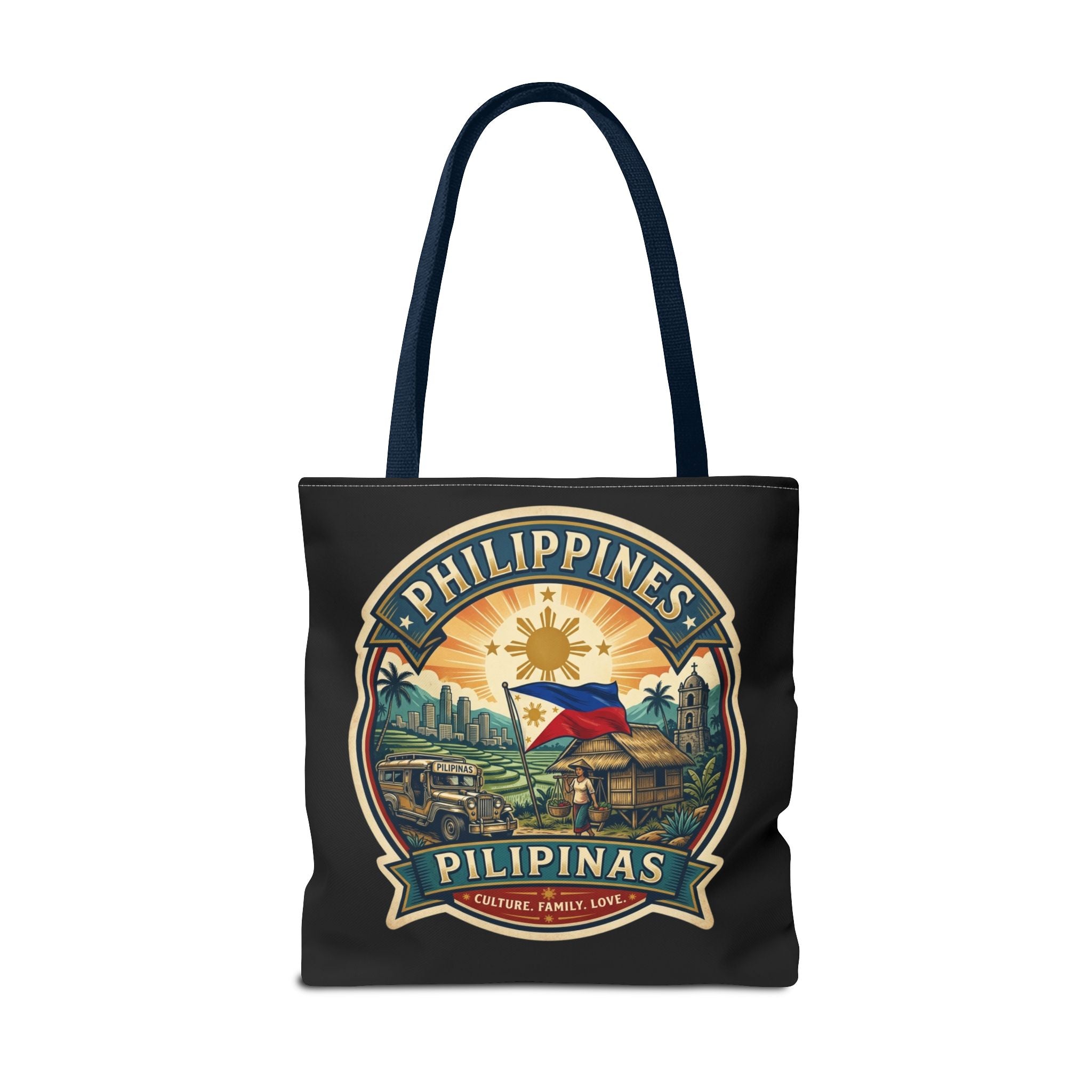 Philippines Vintage Travel Tote Bag — Pilipinas Flag & Island Scene