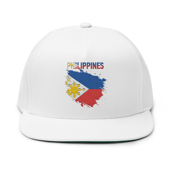 Philippines Flag Flat Bill Hat — Embroidered Filipino Pride Snapback