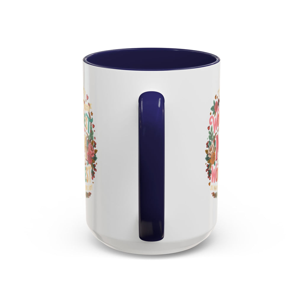 World's Best Mom Accent Coffee Mug — Floral Mother's Day 11/15oz