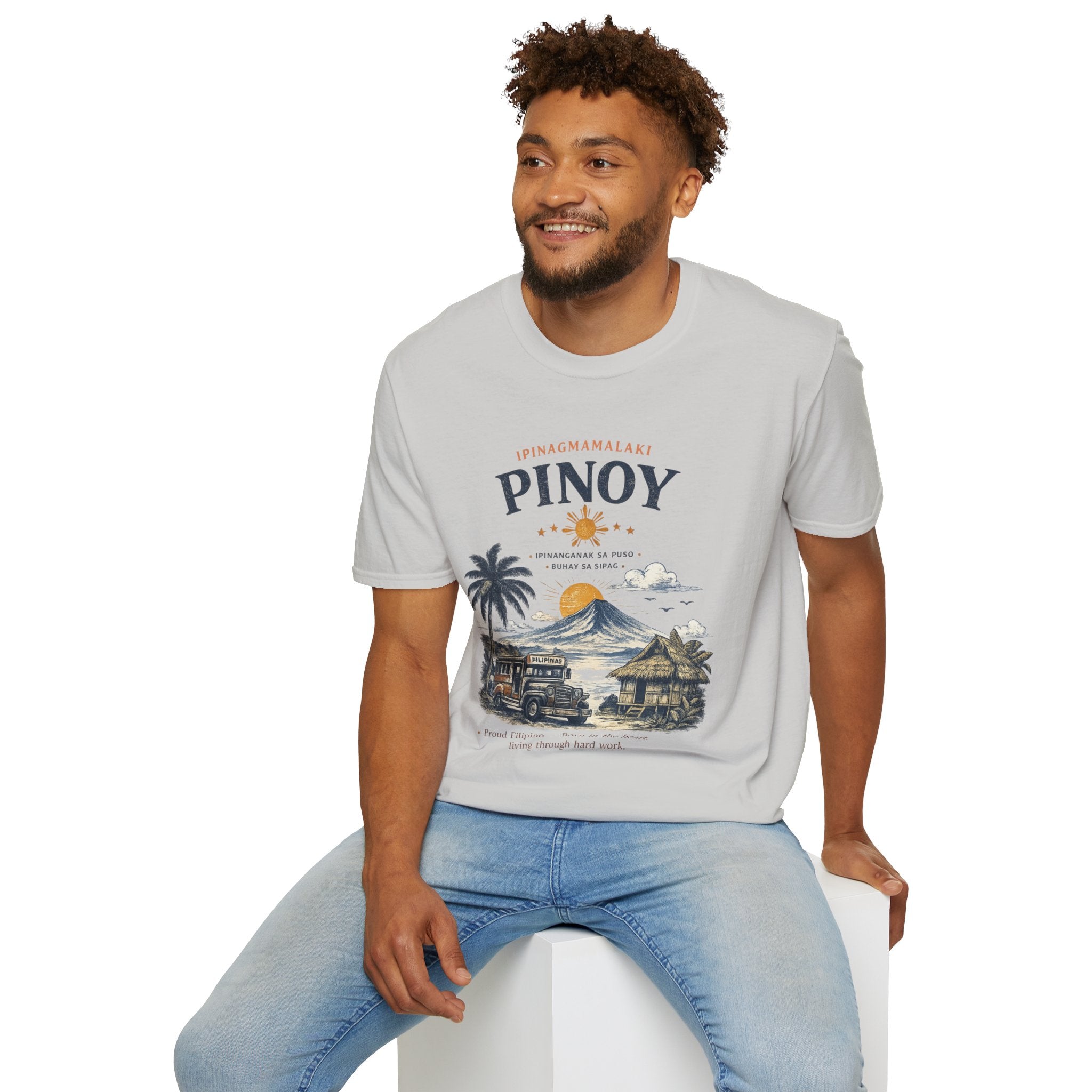 Pinoy Philippines T-Shirt – Vintage Mayon Volcano & Beach Travel Tee