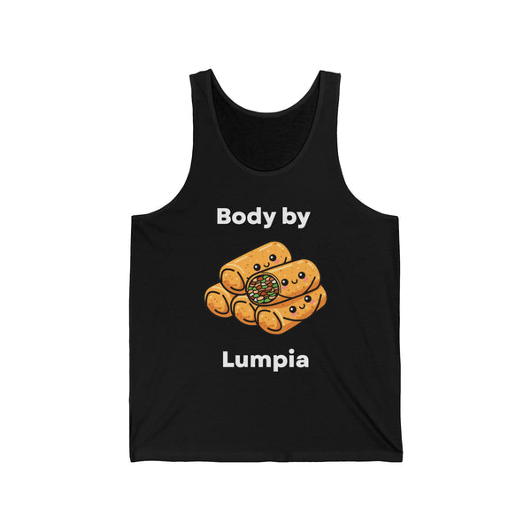 Lumpia Tank Top — "Body by Lumpia" Filipino Food Lover Muscle Tank
