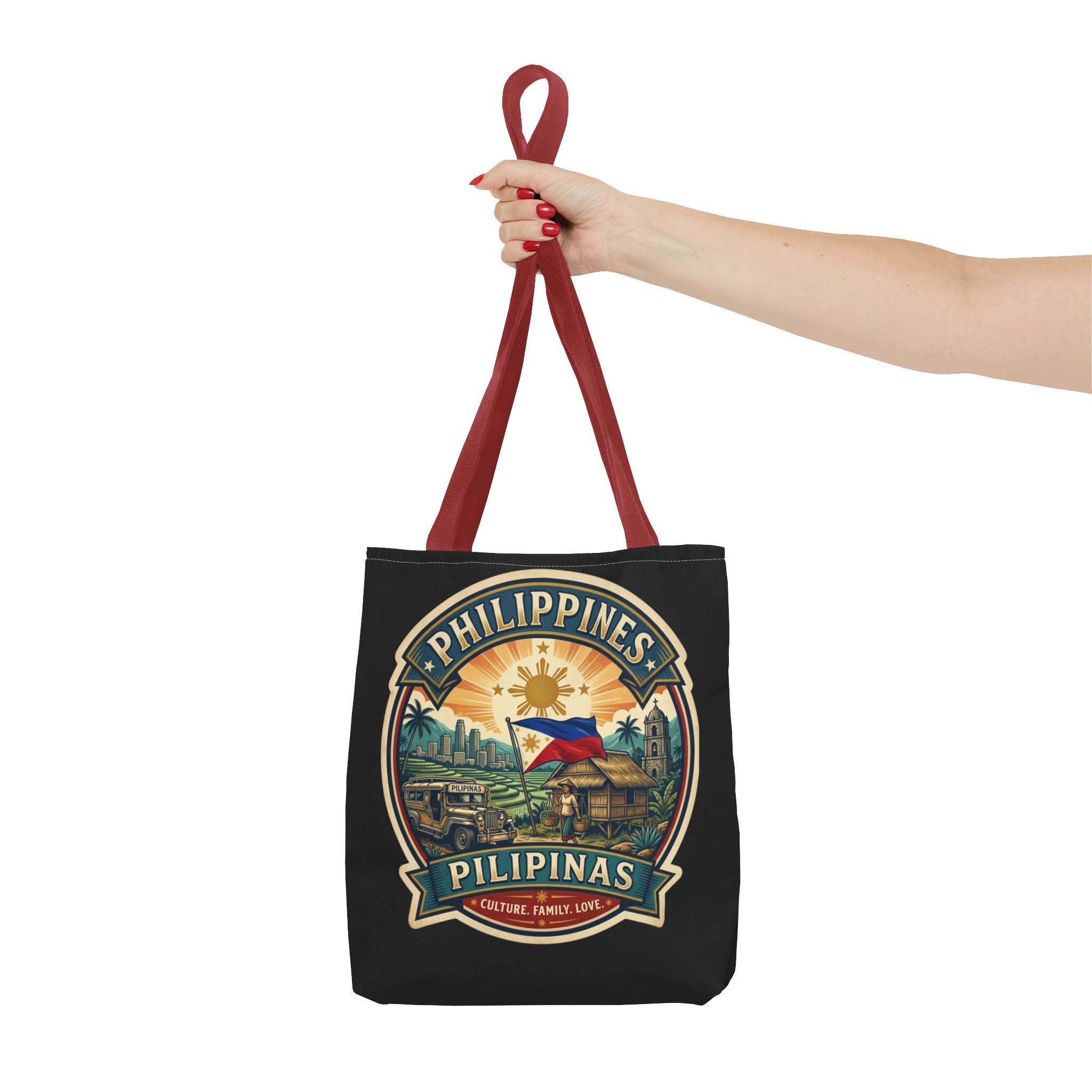 Philippines Vintage Travel Tote Bag — Pilipinas Flag & Island Scene
