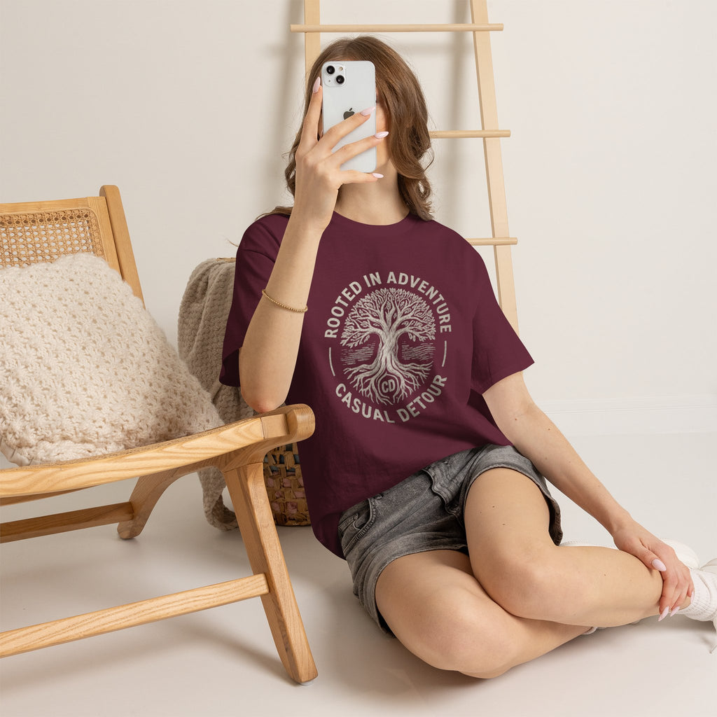 Adventure Tree T‑Shirt — "Rooted in Adventure, Casual Detour" Outdoor Graphic Tee