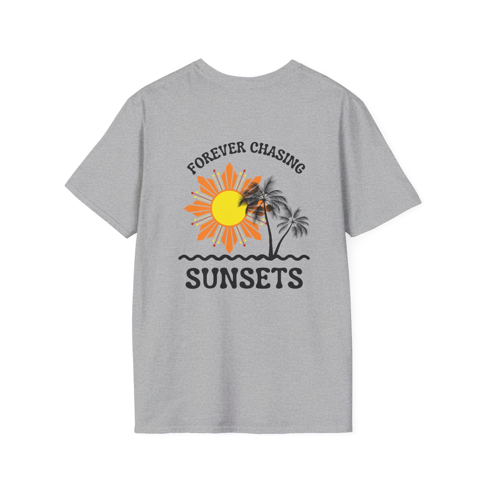 Philippines Sunset Graphic T-Shirt — "Forever Chasing Sunsets" Tropical Palm Tee