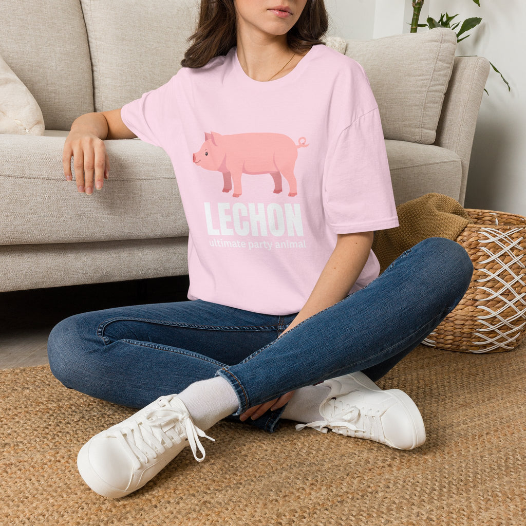 Lechon Pig T-Shirt — “Lechon: ultimate party animal” Funny Filipino Roast Pork Tee