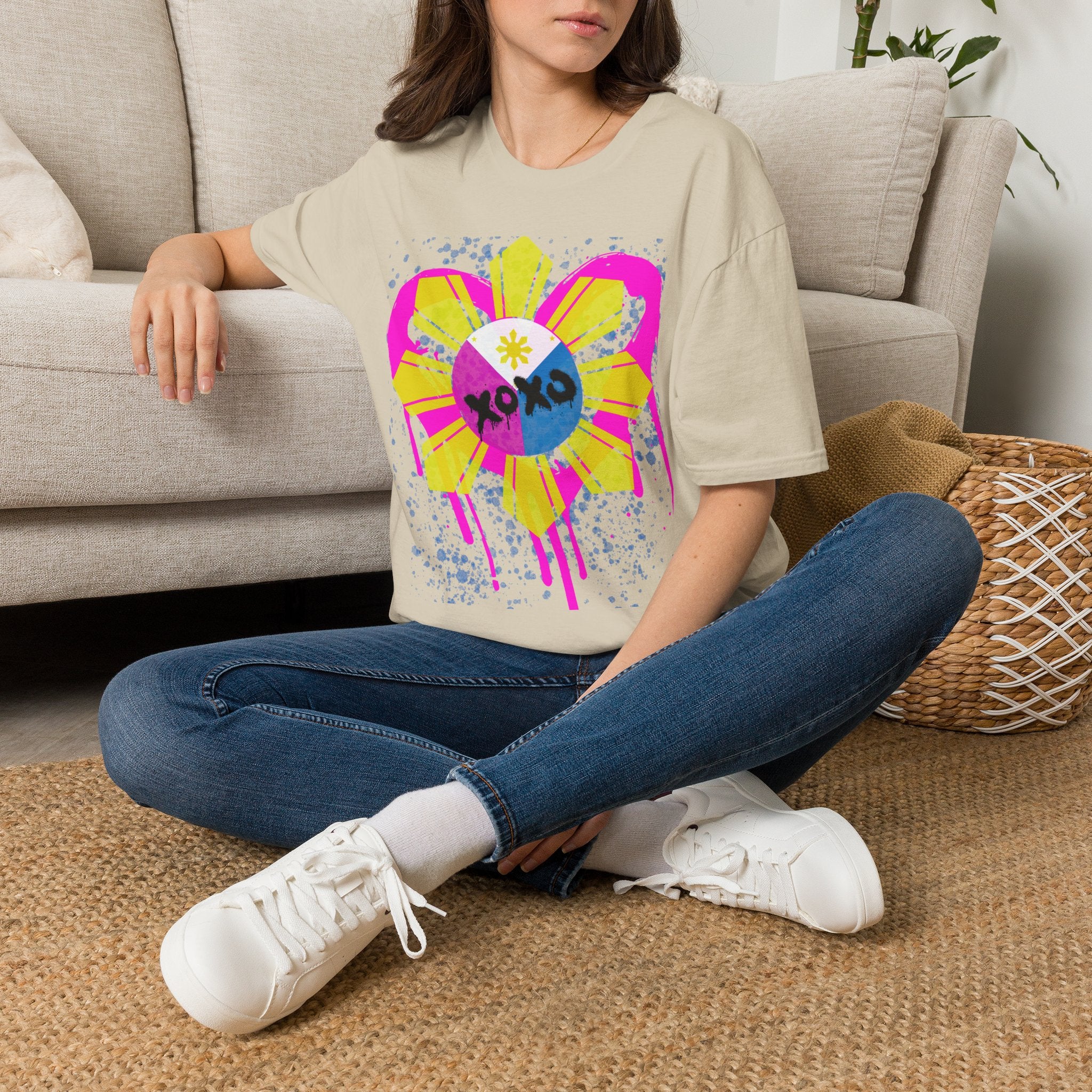 Pinay power Flower Graffiti T-Shirt bloom Tee