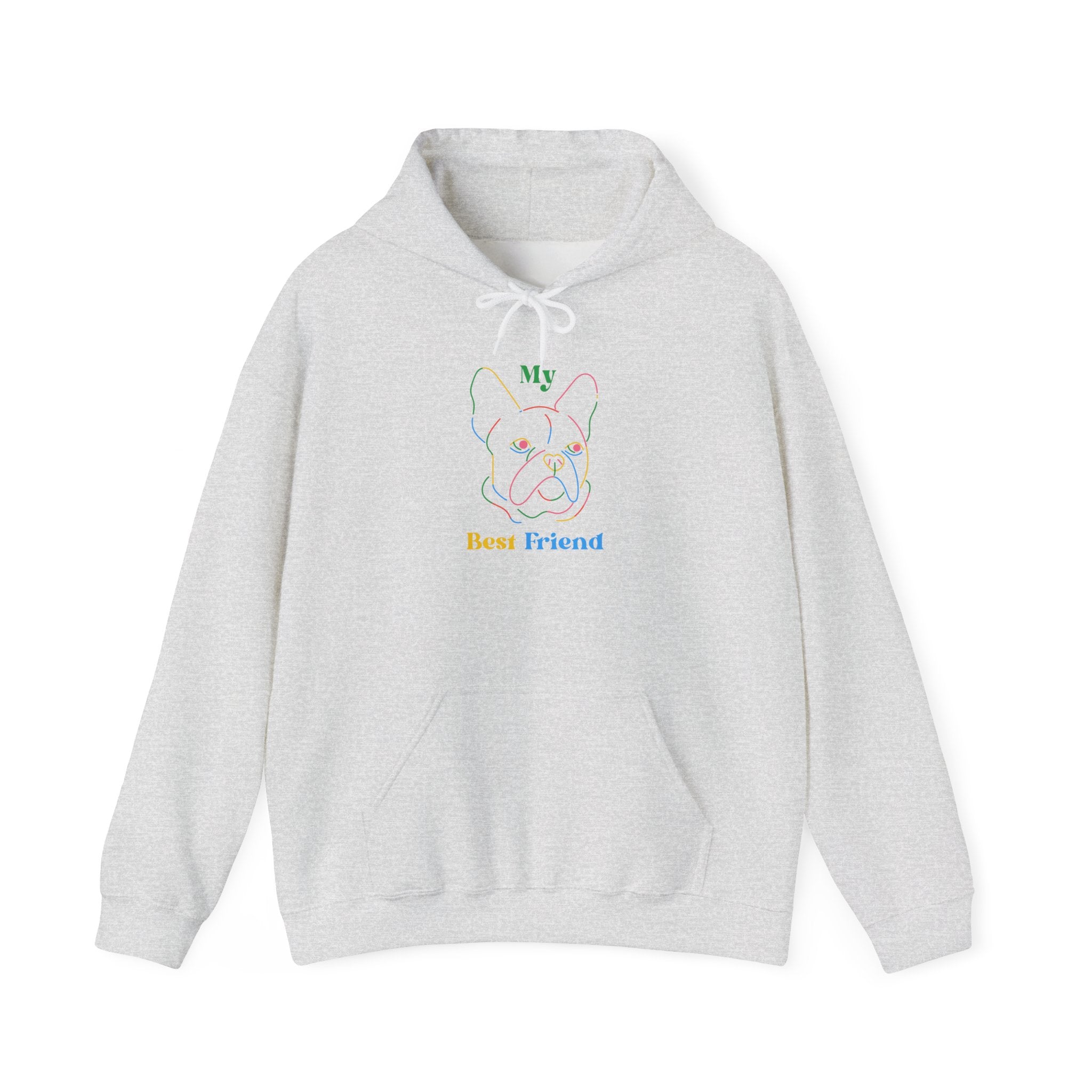 Hoodie - "My Best Friend" Rainbow Outline French Bulldog Pullover