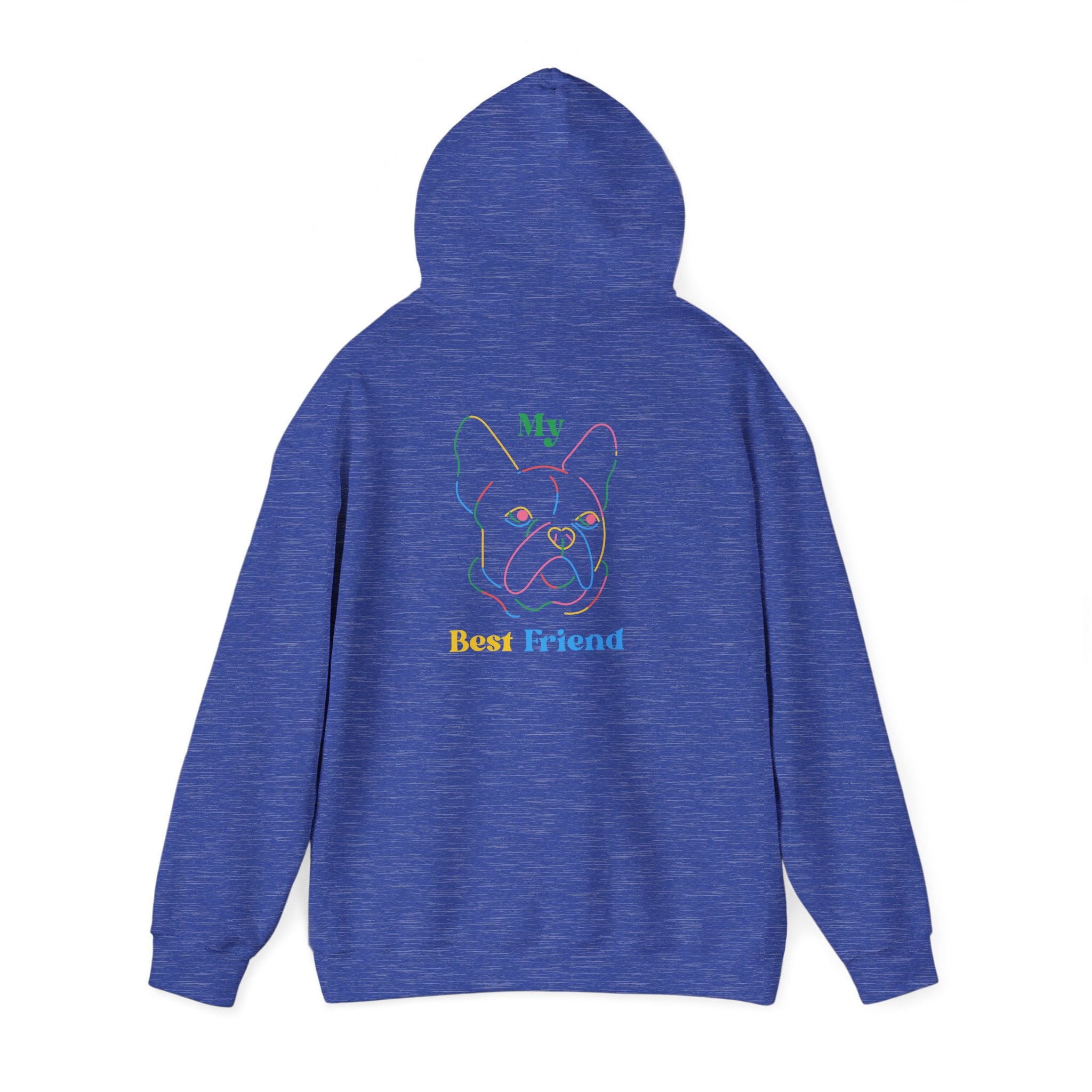 Hoodie - "My Best Friend" Rainbow Outline French Bulldog Pullover