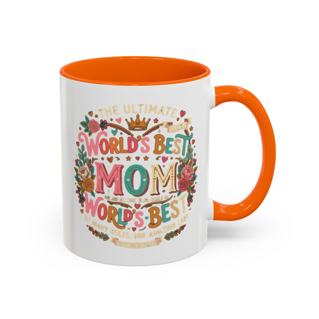 World's Best Mom Accent Coffee Mug — Floral Mother's Day 11/15oz