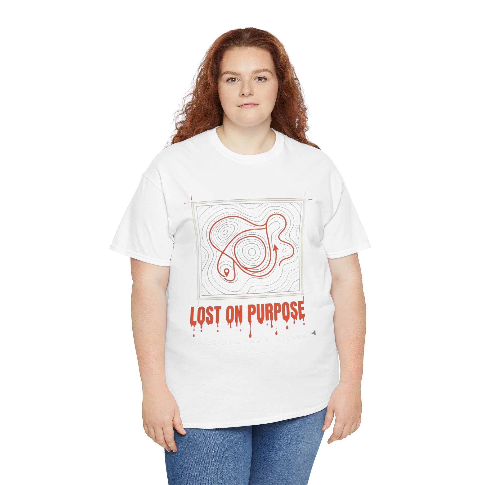 Lost On Purpose T-Shirt - Casual Detour-— Abstract Line Art Graphic Tee