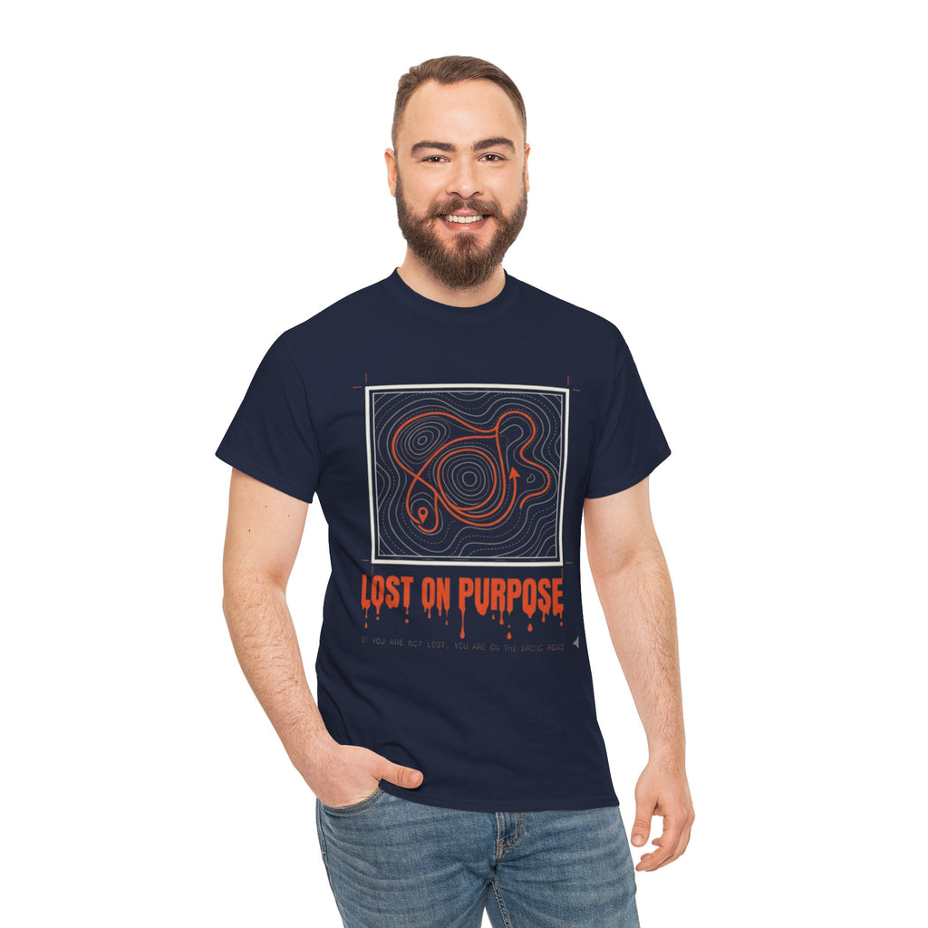 Lost On Purpose T-Shirt - Casual Detour-— Abstract Line Art Graphic Tee