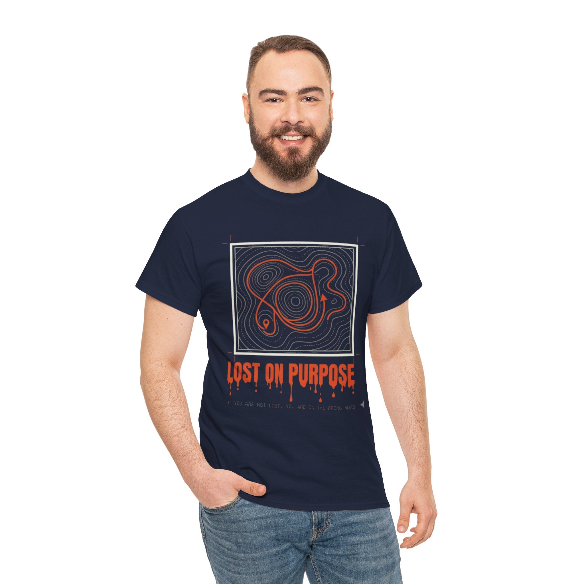 Lost On Purpose T-Shirt - Casual Detour-— Abstract Line Art Graphic Tee