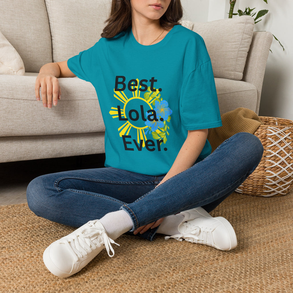 Baby boy pregnancy announcement for the Best Lola Ever T-Shirt — Floral Sun Graphic Tee for Grandma/Mother’s Day